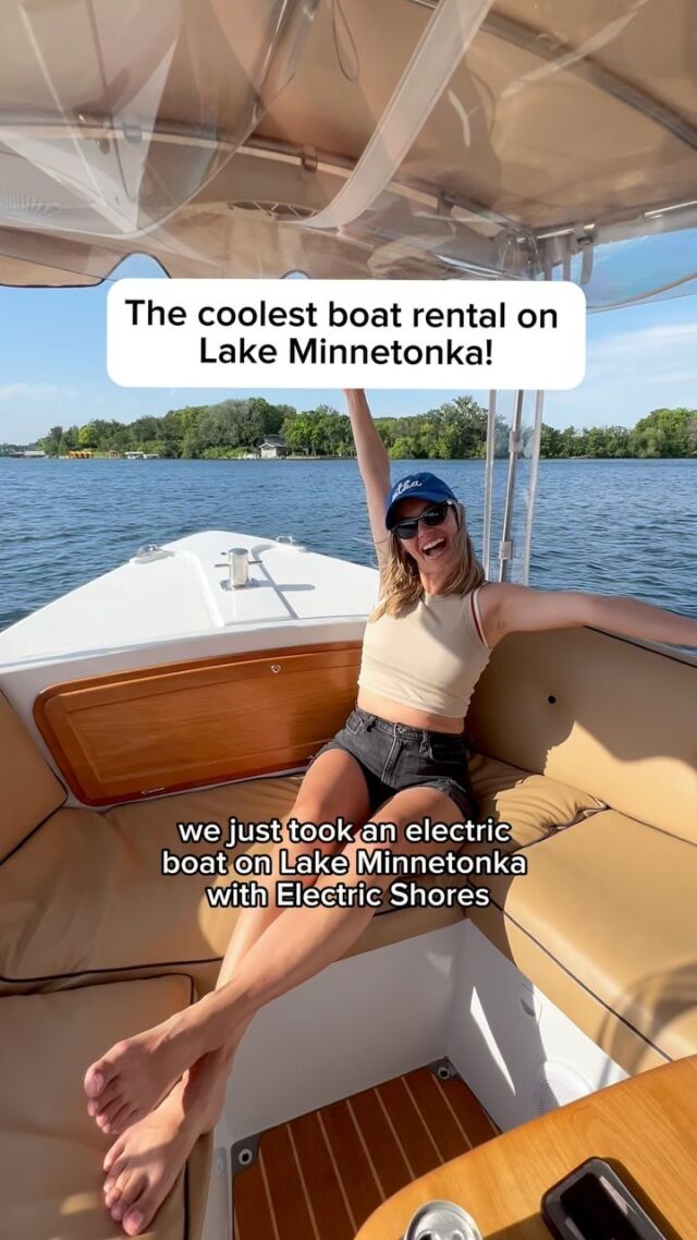 Our second time taking an @electric.shores boat out for a cruise! 

Located in Excelsior, MN these electric boats are so easy to drive and are great for slowing down and enjoying the views! They fit up to 12 people. 

Bring your own food and drink and there’s even a large cooler with ice provided. 

Rent for 2, 2.5, or 3 hours! 

#lookaboutlindsey #minnesota