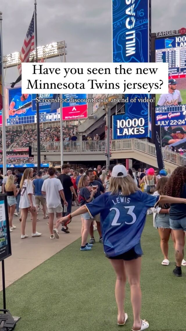 The new @twins City Connect jerseys and merchandise are here! And the Twins are back in town this week. 

Screenshot the discount code image in this video and show at the team store at Target Field for 20% off merchandise!