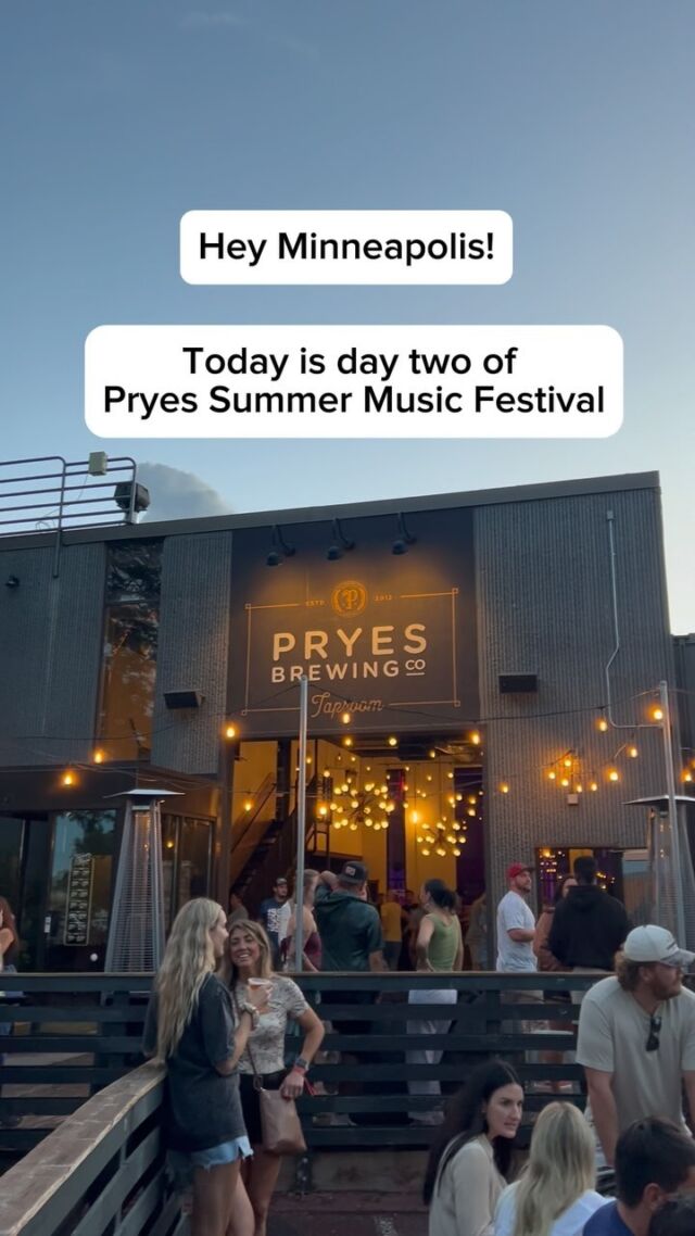 Details here! 

@pryesbrewing summer music festival continues TODAY Saturday August 17. Music starts at 2 pm. 

Wristbands are $12 at the door. All ages welcome!

#minnesota #minneapolis