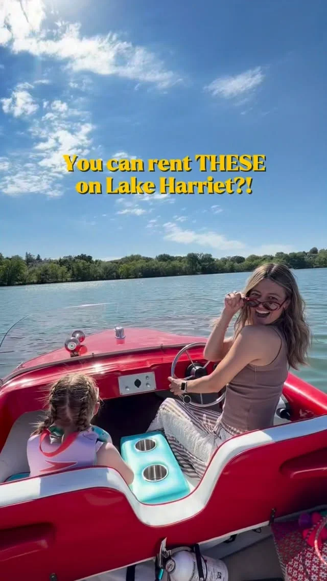 Now open! And so easy to drive! 

@twincitiesretroboats needs to be added to your summer bucket list immediately!! The perfect thing to do with a small group. 

Comment RETRO to get the 10% off code and booking link sent to your DMs.

Available for 90 minute rentals. We loved the quiet electric motor!

📍Wheel of Fun rental kiosk on Lake Harriet, Minneapolis (right by the bandshell)